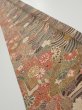 Photo1: 3R07z50  Japanese Kimono Silk  FABRIC Sakura Dark brown 58.7x7.5 (1)