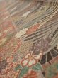 Photo4: 3R07z50  Japanese Kimono Silk  FABRIC Sakura Dark brown 58.7x7.5 (4)