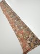 Photo5: 3R07z50  Japanese Kimono Silk  FABRIC Sakura Dark brown 58.7x7.5 (5)