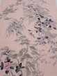 Photo1: 3R01z60  Japanese Kimono Crepe Silk  FABRIC Flowers Light pink 44.1x15.2 (1)