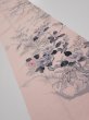 Photo2: 3R10z30  Japanese Kimono Crepe Silk  FABRIC Flowers Light pink 34.6x7.5 (2)