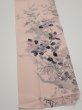 Photo3: 3R10z30  Japanese Kimono Crepe Silk  FABRIC Flowers Light pink 34.6x7.5 (3)