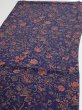 Photo3: 3R02z60  Japanese Kimono Crepe Silk  FABRIC Flowers Navy 39.4x14.6 (3)