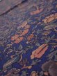 Photo4: 3R02z60  Japanese Kimono Crepe Silk  FABRIC Flowers Navy 39.4x14.6 (4)
