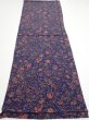 Photo5: 3R02z60  Japanese Kimono Crepe Silk  FABRIC Flowers Navy 39.4x14.6 (5)