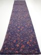 Photo5: 3R05z90  Japanese Kimono Crepe Silk  FABRIC Flowers Navy 62.2x14.6 (5)