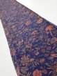 Photo1: 3R07z40  Japanese Kimono Crepe Silk  FABRIC Flowers Navy 56.7x7.1 (1)