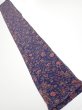 Photo5: 3R07z40  Japanese Kimono Crepe Silk  FABRIC Flowers Navy 56.7x7.1 (5)