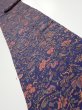 Photo1: 3R09z60  Japanese Kimono Crepe Silk  FABRIC Flowers Navy 79.5x7.1 (1)