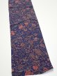 Photo4: 3R10z30  Japanese Kimono Crepe Silk  FABRIC Flowers Navy 34.3x7.1 (4)