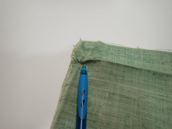 Photo7: 3R02z50  Japanese Kimono Silk TSUMUGI FABRIC Flying crane Light green 40.9x14.4 (7)