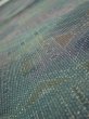 Photo4: 3R01z50  Japanese Kimono Silk TSUMUGI FABRIC  Dull cyan 41.3x14.6 (4)