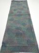 Photo5: 3R01z50  Japanese Kimono Silk TSUMUGI FABRIC  Dull cyan 41.3x14.6 (5)