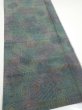 Photo2: 3R04z80  Japanese Kimono Silk TSUMUGI FABRIC  Dull cyan 65.7x14.6 (2)