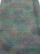 Photo1: 3R05z80  Japanese Kimono Silk TSUMUGI FABRIC  Dull cyan 65.7x14.6 (1)