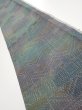Photo1: 3R07z40  Japanese Kimono Silk TSUMUGI FABRIC  Dull cyan 59.1x7.3 (1)