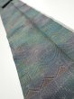 Photo1: 3R09z50  Japanese Kimono Silk TSUMUGI FABRIC  Dull cyan 84.3x7.3 (1)