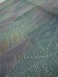 Photo5: 3R10z20  Japanese Kimono Silk TSUMUGI FABRIC  Dull cyan 33.9x7.3 (5)