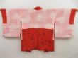 Photo2: 5329T01z600 Vintage Japanese Kimono Silk HAORI Rose Orange-Red (2)