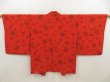 Photo4: 5329T01z600 Vintage Japanese Kimono Silk HAORI Rose Orange-Red (4)