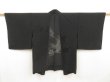 Photo1: 5329T02z310 Vintage Japanese Kimono Silk See through HAORI Maple Black (1)