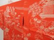 Photo3: 5329T05z410 Antique Japanese Kimono Silk JUBAN Flowers Orange-Red (3)