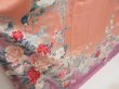Photo3: 5329T13z1090  Japanese Kimono Silk FURISODE Peony Coral pink (3)