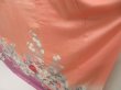 Photo4: 5329T13z1090  Japanese Kimono Silk FURISODE Peony Coral pink (4)