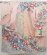 Photo1: 5329T14z1140  Japanese Kimono Silk FURISODE Flowers Pink (1)