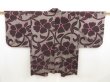 Photo1: 5330T01z380 Antique Japanese Kimono Silk MEISEN HAORI Nadeshiko Dark pink (1)