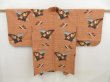 Photo1: 5330T02z520 Vintage Japanese Kimono Blend silk HAORI  Orange-Brown (1)