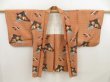 Photo4: 5330T02z520 Vintage Japanese Kimono Blend silk HAORI  Orange-Brown (4)