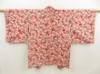 Photo1: 5330T03z380 Vintage Japanese Kimono Silk MEISEN HAORI Flower Pink (1)