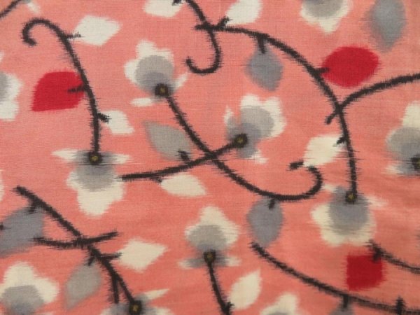 Photo4: 5330T03z380 Vintage Japanese Kimono Silk MEISEN HAORI Flower Pink (4)