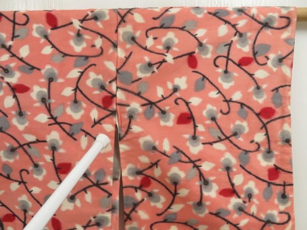 Photo5: 5330T03z380 Vintage Japanese Kimono Silk MEISEN HAORI Flower Pink (5)