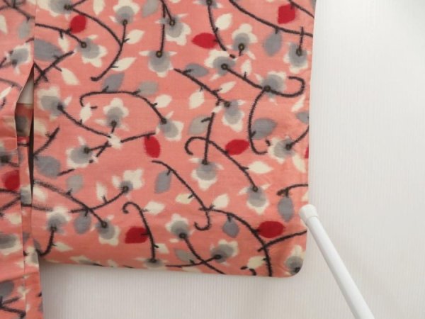 Photo8: 5330T03z380 Vintage Japanese Kimono Silk MEISEN HAORI Flower Pink (8)
