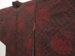 Photo2: 5330T05z390 Antique Japanese Kimono Silk OSHIMA HAORI Chrysanthemum Black (2)
