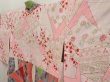 Photo7: 5330T06z610 Vintage Japanese Kimono Silk MEISEN HAORI  Coral pink (7)