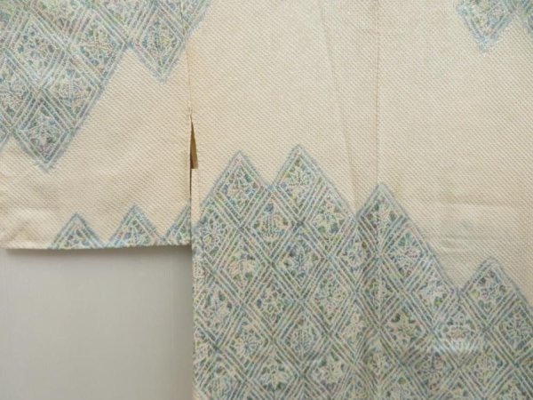 Photo3: 5330T08z530  Japanese Kimono Silk SHIBORI HAORI  Off-white (3)