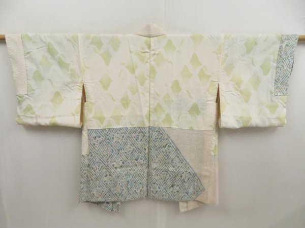 Photo6: 5330T08z530  Japanese Kimono Silk SHIBORI HAORI  Off-white (6)
