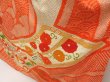 Photo4: 5330T11z1270 Vintage Japanese Kimono Silk FURISODE Flowers Dark orange (4)