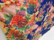 Photo3: 5330T13z1100  Japanese Kimono Crepe Silk FURISODE Peony Royal blue (3)