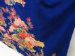 Photo4: 5330T13z1100  Japanese Kimono Crepe Silk FURISODE Peony Royal blue (4)