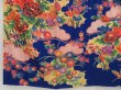 Photo6: 5330T13z1100  Japanese Kimono Crepe Silk FURISODE Peony Royal blue (6)
