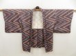 Photo6: 5403T04z630  Japanese Kimono Silk SHIBORI HAORI  Dark purple-gray (6)