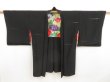 Photo1: 5403T05z480 Vintage Japanese Kimono Silk HAORI  Black (1)