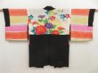 Photo2: 5403T05z480 Vintage Japanese Kimono Silk HAORI  Black (2)