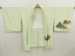Photo5: 5403T06z610 Vintage Japanese Kimono Silk HAORI Garden Light green (5)