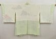 Photo6: 5403T06z610 Vintage Japanese Kimono Silk HAORI Garden Light green (6)