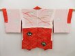 Photo6: 5403T07z560 Vintage Japanese Kimono Silk HAORI Shippo Tomato red (6)
